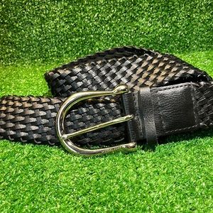 Michael Kors WIDE BLACK leather woven belt